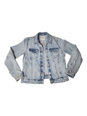 ZARA Light Blue Washed Denim Jacket - Women's